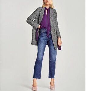 GORGEOUS NWT ZARA Plaid Double Breasted Jacket